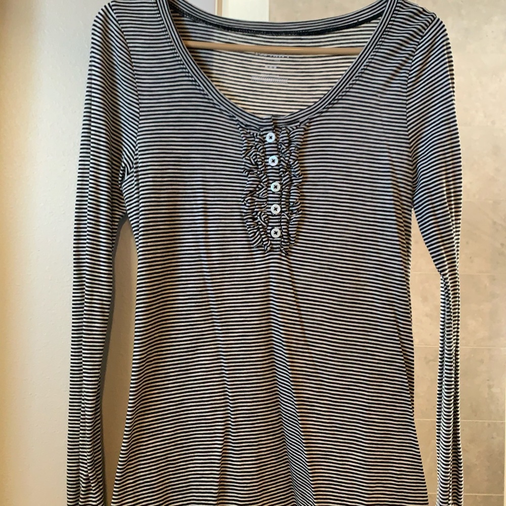 Old navy- long sleeve, striped shirt.